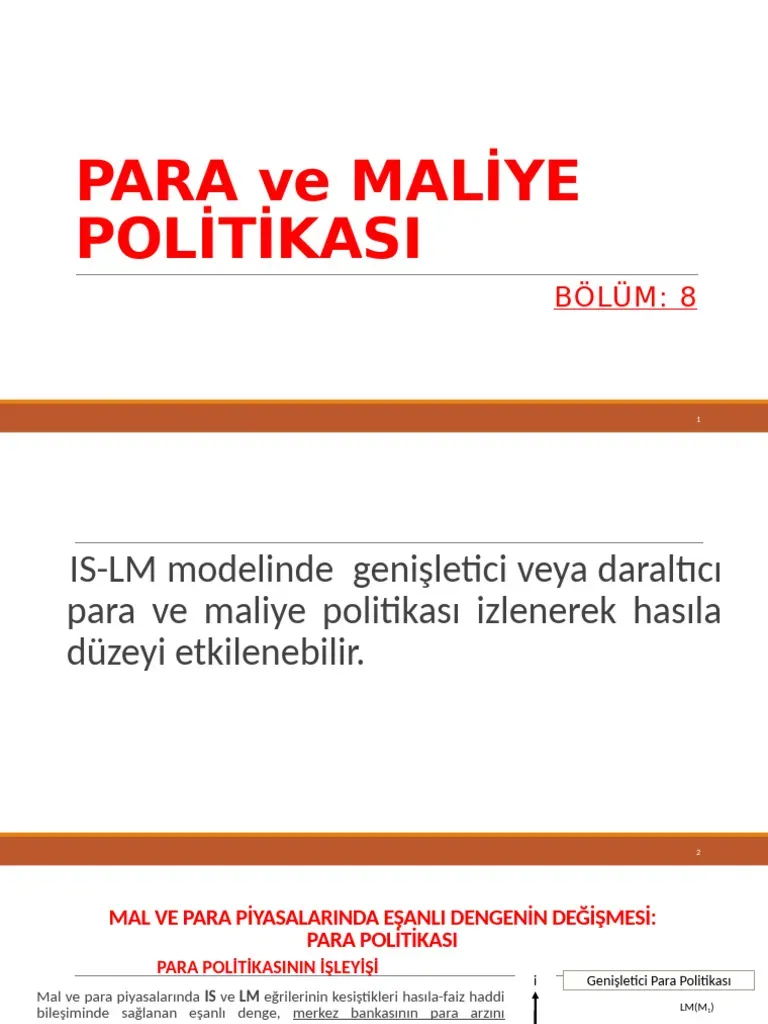 Maliye Politikası ve Para Politikası: Ekonomi İçin Anlamı