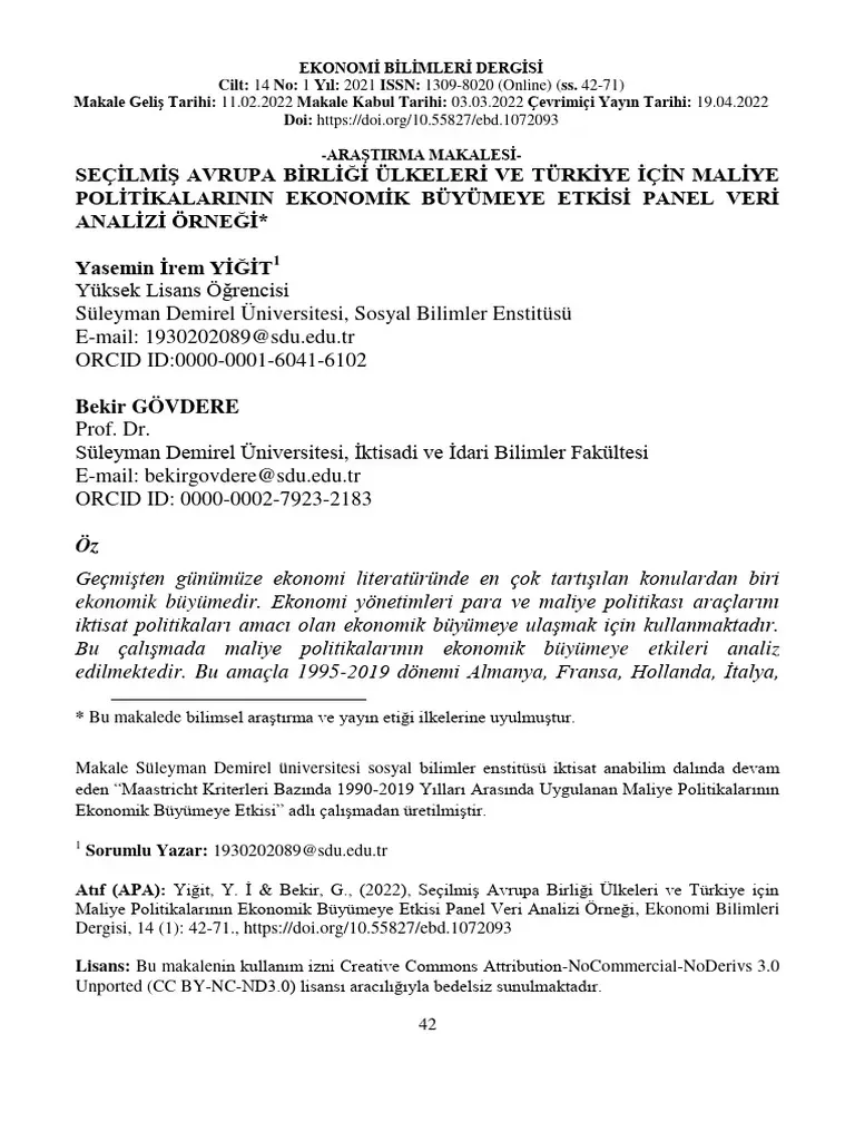 Maliye Politikalarının Yerel Ekonomi Üzerindeki Etkisi Dersler